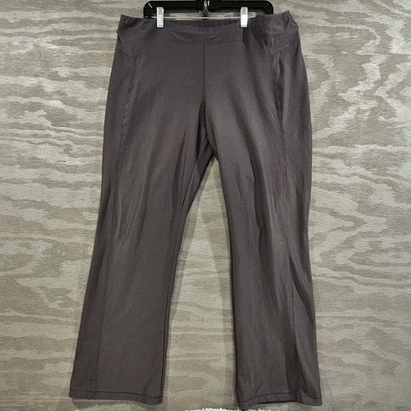 L.L. Bean SZ XL Tall Gray Wide Leg Pull On Stretch Athleisure Pants - Picture 1 of 8